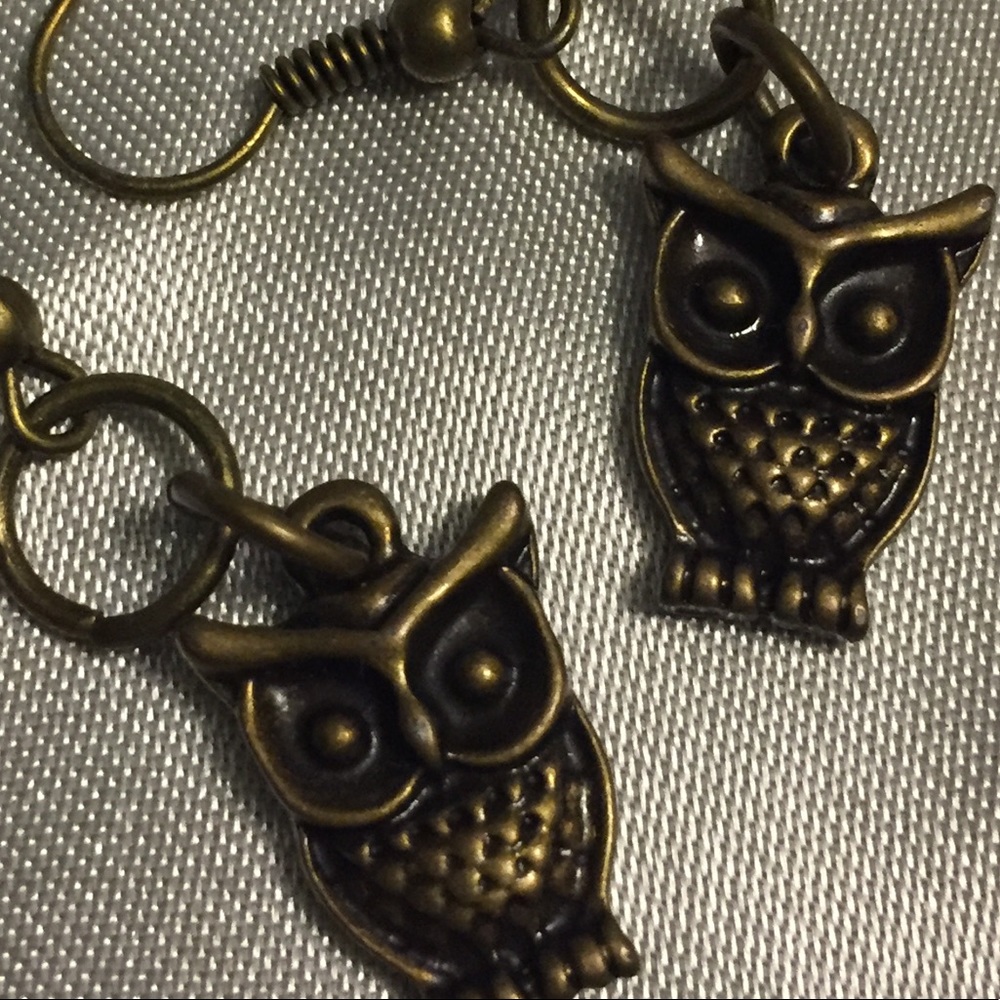 Brass Owl Earrings